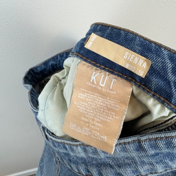 KUT from the Kloth Sienna High Rise Wide Leg Jeans - Size 10 - Picture 8 of 8